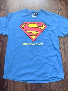 Superman Metropolis Illinois Blue Graphic T-Shirt